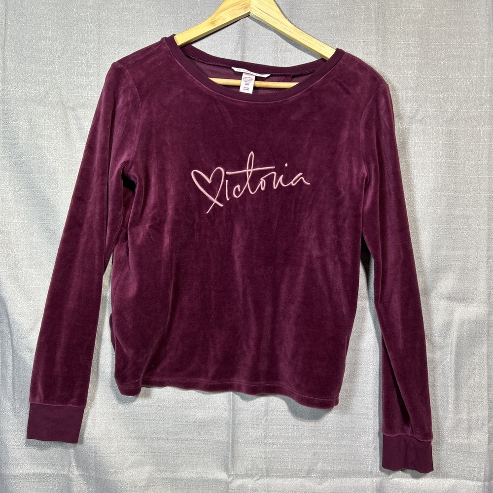 Victoria's Secret Maroon Pullover Sweater Split-back Size SP‎ Velvet Soft Lounge